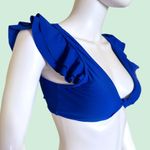 SheIn Medium Womens bright blue Bikini front tie deep V neck high waisted cheeky Photo 7
