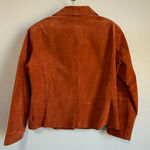 Chico's Chico’s Women’s Jacket Collared Orange Leather Suede Button Pockets Lined Size L Photo 1