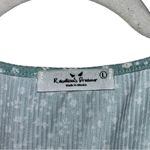 Mint Green & White Crop Top Shirt Floral Design Stretch Style Women’s Size Large Photo 2