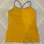 Yogasmoga Women’s Deep Yellow & Grey Strappy Built in Bra Workout Tank Top Size 8 Photo 0
