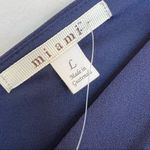 Miami navy blue V neck fit and flare short sleeve lace overlay dress large NEW Photo 8