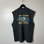 Harley Davidson  Route US 50 Muscle Shirt Vintage Y2K Large L Gray Tank Top Photo 12