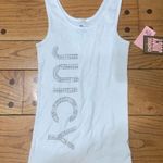 Juicy Couture  Pam Gela Rib Tank Tank Rhinestone Logo Retro White Women's Medium Photo 0