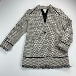 Chico’s Ivory Black Gold Jacquard Knit Fringe Blazer Jacket Size 4 (Chico’s 0) Photo 1