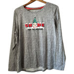 secret treasures Womens Long Sleeve GNOME For The Holidays Christmas Graphic Photo 0