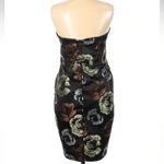 Jovani  Strapless Black Metallic Floral Cocktail Party Dress Size 8 Medium Photo 1