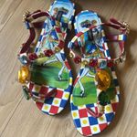Dolce & Gabbana   Embellished Patent Leather Thong Sandals - Multicoloured Photo 2