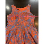 Talbots  Dress Women 10P Blue Orange Floral Fit & Flare Design Knee Length Cotton Photo 6