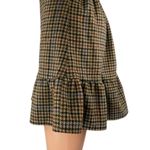 J.Crew Multicolor Brown Wool Houndstooth Ruffle Flounce Hem Mini A Photo 1