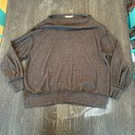 We The Free Free people waffle knit grey thermal crewneck small pullover Photo 3