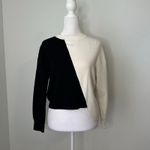 Alice + Olivia black & white colorblock crop long sleeve sweater size XS Photo 1