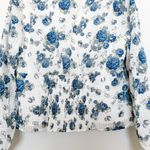 Modcloth  Rodeo Rose‎ Button-Up Western Floral Print Top White Blue Size Large Photo 5