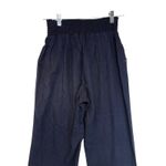 Ci Sono  Navy Wide Leg Smocked Waist Drawstring Linen Pants Classic Boho Chic L Photo 5