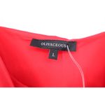 Olivaceous Red Midi Slip Dress V Neck Spaghetti Strap Viscose Rayon Size L Photo 4