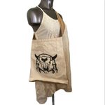 Ceek Cream Cotton Over The Shoulder Burlap Bag Photo 5