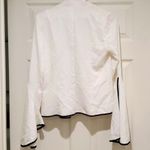 Lovers + Friends NWT! Lover + Friends White Blazer & Black Trim With Flare Angel Sleeves Photo 4