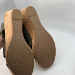 Rockport Cobb Hill Olive Green Leather Perforated Wedge Sandals‎ Size 9.5W Photo 3