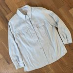 Horst Basler Baby Blue Suede Button Shirt Top Size Large Photo 2