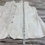 Carole Little Women's Linen Sleeveless Shirt Blouse Top M Med Medium White Sheer Photo 8