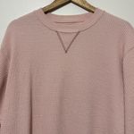 Aerie  The Sweat Waffle Crew Neck Sweatshirt Size Medium Pink Photo 3