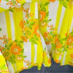 Vintage hand made 1970s floral yellow and green romper dress medium Photo 4
