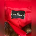 Vintage 1950s/1960s Gus Mayer Red Faux Wool Fur Coat Photo 7