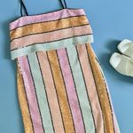 Gianni Bini NWT Halston Multi-Color Sequin Stripe Midi Dress Photo 5