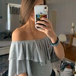 Soft Grey Off The Shoulder Bodysuit Gray Photo 0