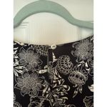 J Jill NWT Sz LG Black White Tropical Floral HiLo Popover Blouse Ruffle Peasant Photo 5