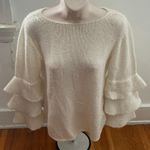 Gio & Gio. White Wool and Mohair Blend Tiered Sleeve Sweater, size S Made in Italy Photo 0