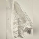 Elegant White Lace Trim Blouse Size L Photo 1