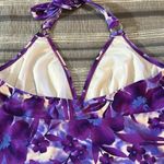 Tropical Escape  Purple White Floral Tankini Swimsuit Top Size 12 GUC #4301 Photo 3