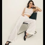 Reformation White Wide-Leg Pants Photo 0