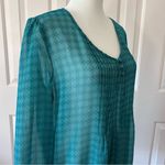 st. john's bay ~ Teal Sheer Chiffon Blouse Top ~ Sz Large ~ NWOT ~ A1221 Photo 4