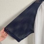 PB SPORTS Vintage 90s White Navy Blue Mesh Net Button Up Baseball Jersey Size XL Photo 4