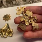 Lot Of 3 Brooch / Pin Variety Birds / Flower / Flower Basket Photo 8