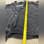 Sim & Sam  Black button down tie front cropped shirt medium casual Beachy Photo 8