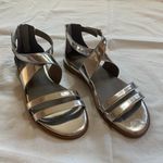 Eileen Fisher NWOB  Silver Mirror Metallic Cici Strappy Leather Sandals Size 7.5 Photo 1