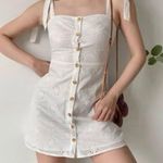 ZARA  eyelet lace coquette buttoned mini dress Photo 1