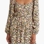 Elodie Nwt Ditsy Floral Puff Sleeve Smocked Mini Dress Photo 0