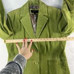 Colebrook Large Suede Leather Lime Green Jacket Women's Paisley Lined 2 Button Photo 5