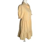 Roylamp Short Sleeve Ruffle Shirt Dress S Yellow Buttons Pockets Side Zipper NEW Photo 4