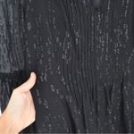 Lilly Pulitzer  Cleme Long Sleeve Silk Mini Dress in Metallic Black Photo 4