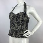 Bebe  Beaded Lace Corset Bustier Top L Photo 10