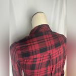 Guess  Red Plaid Women's Top button down red black collar with pockets XS NWT Photo 4