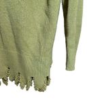 77 Sisters Sweater Womens Small Medium Green Distressed Pullover Sweatshirt Photo 3