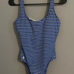 Ralph Lauren Blue Striped Swimsuit Size M Photo 2