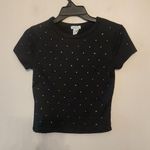 Rue 21  black rhinestone short sleeve top size small Photo 0