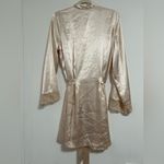 Linea Donatella  Satin Cream Robe with Lace Accents Photo 4