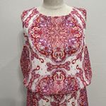 Chico's  Sz 2 US 12 Maxi Shirt Dress Summer Shine Sleeveless High Neck Party Boho Photo 4